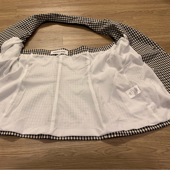 Veronica Beard Enfield Gingham Notched Lapel Double Breasted Vest Top Size 12 - Picture 14 of 16